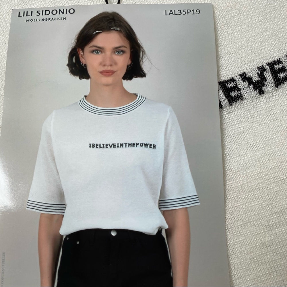 🇫🇷 Lili Sidonio Cream & Black Knit Top - Picture 1 of 11